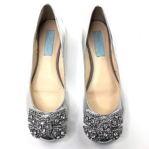 Betsey Johnson | Ever Metallic Silver Diamond Flat